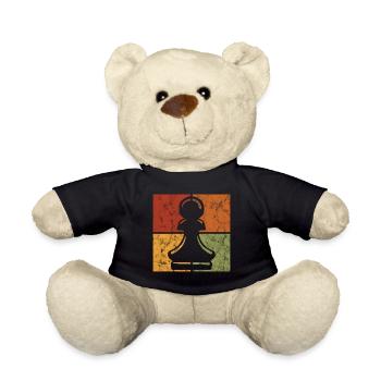 Checkmate Retro Chess Piece Chess Player Chess Player Chess - Teddy Bear - black - Front