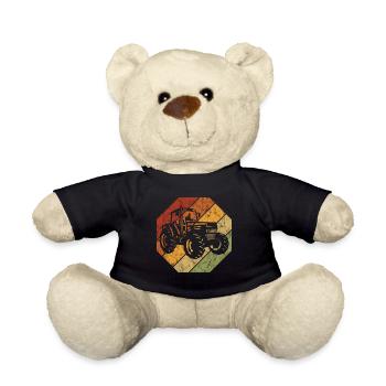 Tractor Farm Farmer Tractors Retro Tractor - Teddy Bear - black - Front