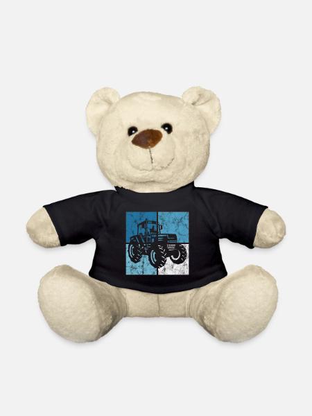 Traktoren Trecker Bauer Traktor Retro Bauernhof - Teddy - Schwarz