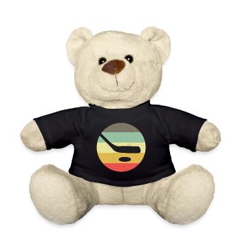 Ice Hockey Ice Hockey Retro Skates Puck Ice - Teddy Bear - black - Front