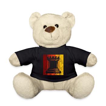 Retro Schach Schachspieler Schachmatt Schachfigur - Teddy - Schwarz - Vorne
