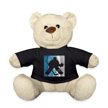 Ice Hockey Ice Hockey Retro Skates Puck Ice - Teddy Bear - black - Front
