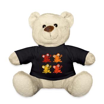 Frog Frogs Gift for Kids Funny Funny - Teddy Bear - black - Front