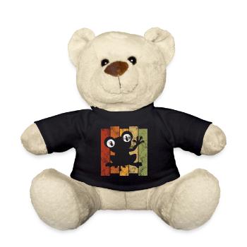 Frosch Frösche Geschenk für Kinder Lustig Witzig - Teddy - Schwarz - Vorne