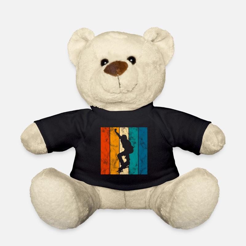 Skateboarder Skateboard Skater Skate Skateing - Teddy Bear - black