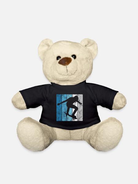 Skateboarder Skateboard Skater Skate Skateing - Teddy Bear - black