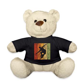 Skateboarder Skateboard Skater Skate Skateing - Teddy Bear - black - Front