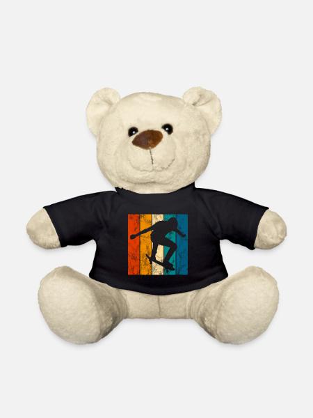 Skateboarder Skateboard Skater Skate Skateing - Teddy Bear - black