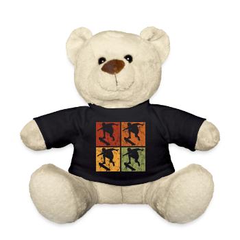 Skateboarder Skateboard Skater Skate Skateing - Teddy Bear - black - Front
