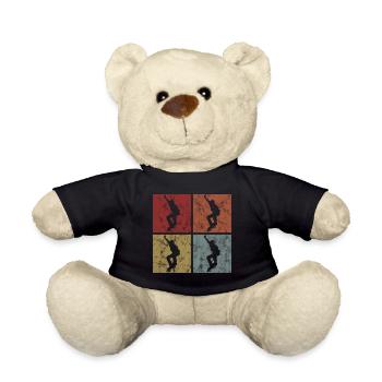 Skateboard Skateboarder Skater Skate Skateing - Teddy Bear - black - Front