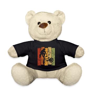 BMX Bike Bike Retro Gift Bicycle Motocross - Teddy Bear - black - Front