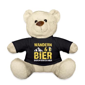 Wandern Bier Berg Geschenk - Teddy - Schwarz - Vorne