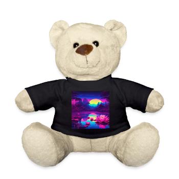 Water lilies on the lake - Teddy Bear - black - Front