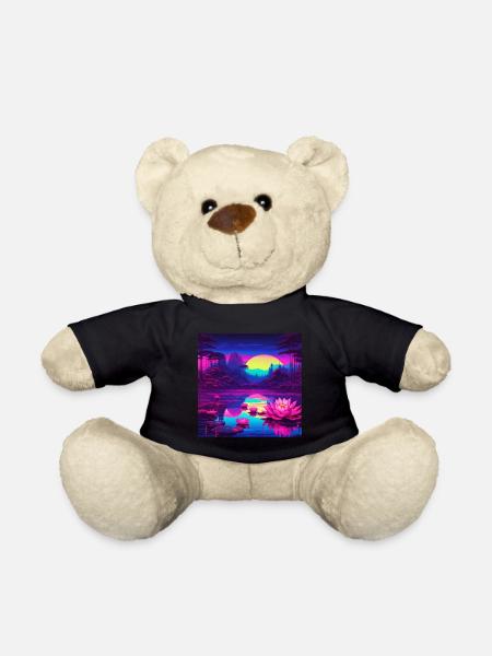 Water lilies on the lake - Teddy Bear - black