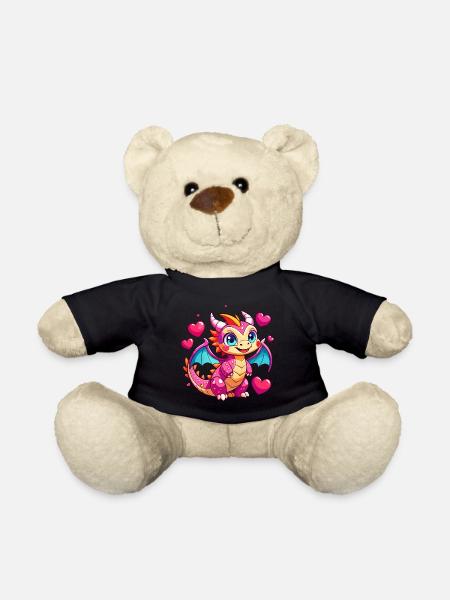 Farbenfroher Drache - Teddy - Schwarz