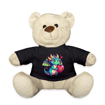 Farbenfroher Drache - Teddy - Schwarz - Vorne