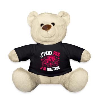 I can't, I have tractor–Proud to be a farmer - Teddy Bear - black - Front