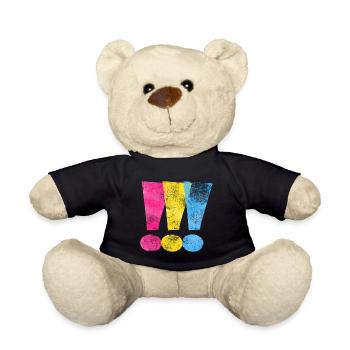 Pansexual Pride Exclamation Points - Teddy Bear - black - Front