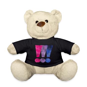 Bisexual Pride Exclamation Points - Teddy Bear - black - Front