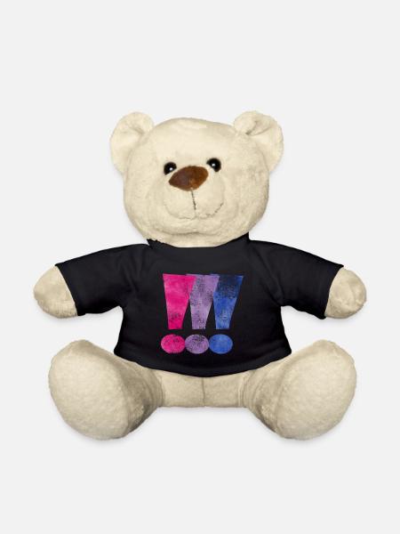 Bisexual Pride Exclamation Points - Teddy Bear - black
