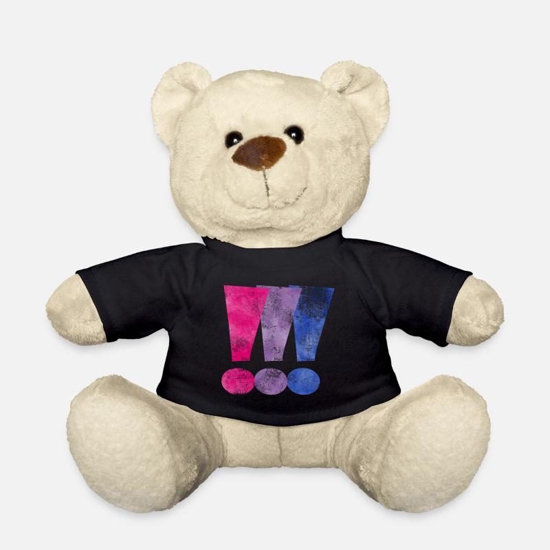 Bisexuell Stolz Ausrufezeichen - Teddy - Schwarz