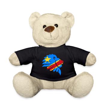 Congo Zaïre Kongu Congo Congo Drapeau Drapeau Cadeau De Lion - Nounours - noir - Devant