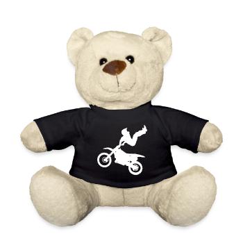 Motocross Motorcycle Chopper Cruiser Biker Gift - Teddy Bear - black - Front