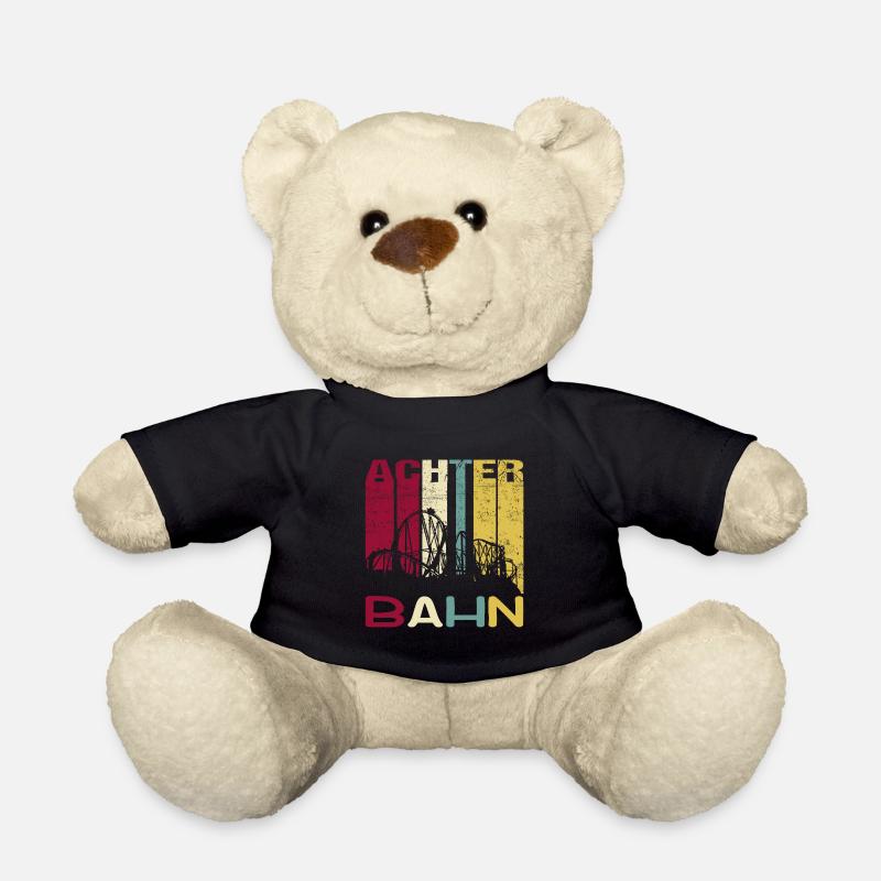 Achterbahn Freizeitpark Retro Vintage Silhouette - Teddy - Schwarz