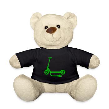Pedal Scooter E-Scooter Electric Scooter Green Plug - Teddy Bear - black - Front