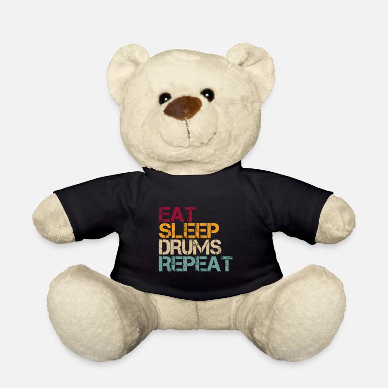 Drum Eat Sleep Repeat Retro Funny Saying - Nounours - noir