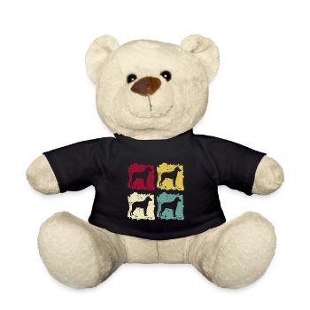 Shorthair Collie Shorthair Collie Pop Art Retro - Teddy Bear - black - Front