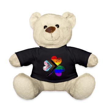 LGBTQ Progress Pride Kleeblatt - Teddy - Schwarz - Vorne