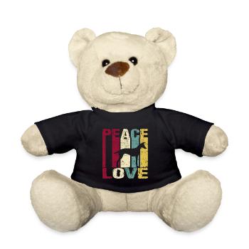 Podenco Canario Peace Love Retro Silhouette - Teddy Bear - black - Front