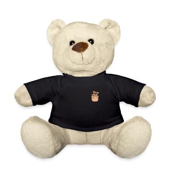 Bear in Chest Pocket Bag Sunglasses - Teddy Bear - black - Front