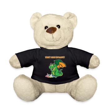 Lustiger Drache Das letzte? Drache frisst Einhorn - Teddy - Schwarz - Vorne