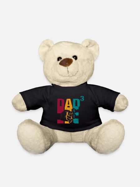 Papa Vater von 3 Kinder Drillinge Söhnen Mädchen - Teddy - Schwarz