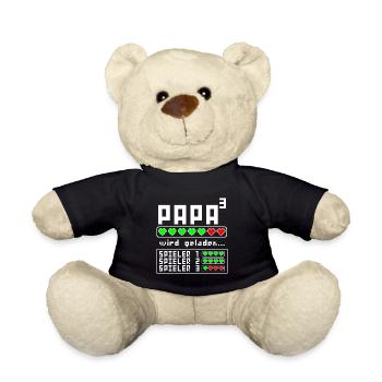 Vater Papa 3 drei drittes Kind Kinder Kindern - Teddy - Schwarz - Vorne