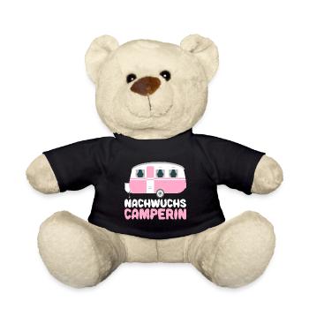 Nachwuchs Camperin Camping Baby Mädchen Kind - Teddy - Schwarz - Vorne