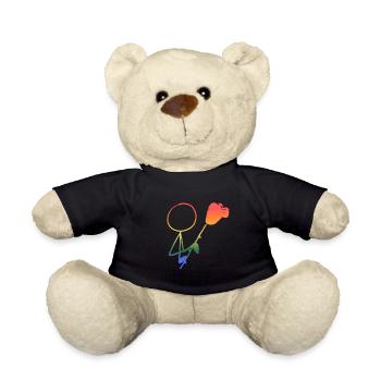 lgbt blume liebe mensch verliebt - Teddy - Schwarz - Vorne
