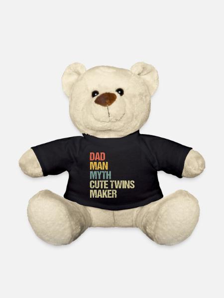 Vintage Dad The Man Myth Twin Maker Funny - Teddy Bear - black