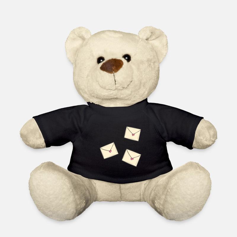 brief herz briefe muster liebe - Teddy - Schwarz