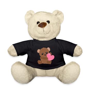 Bär Herz Liebe Tier Süß Teddy - Teddy - Schwarz - Vorne