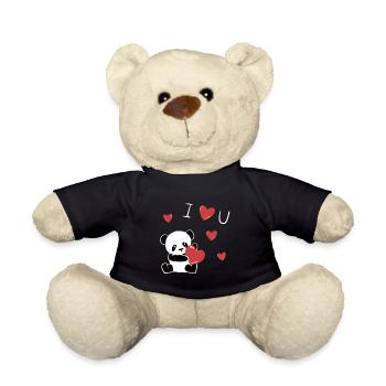 Panda Tier ich liebe dich süß - Teddy - Schwarz - Vorne