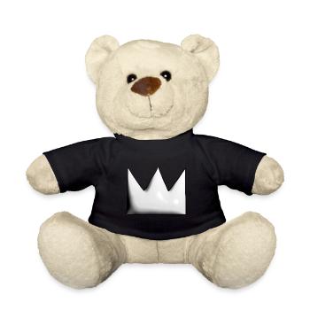 Grey Crown Cartoon Symbol Shape - Teddy Bear - black - Front