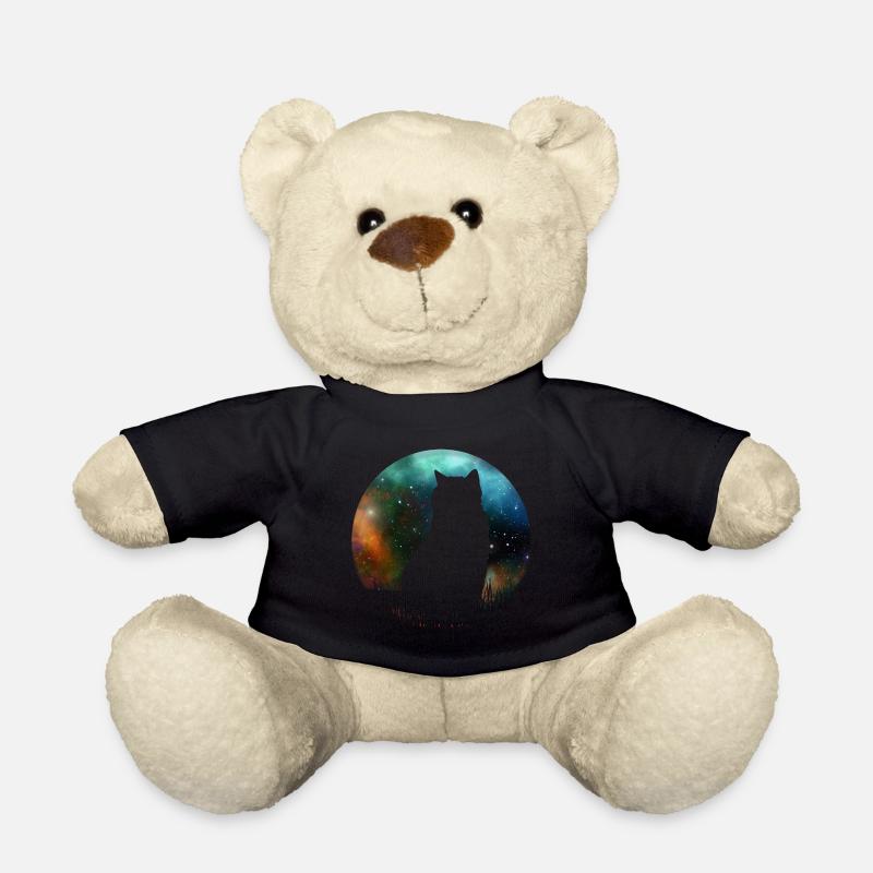 Cute galactic space cat - Teddy Bear - black