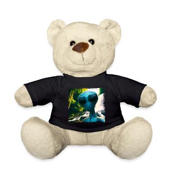 Alien Selfie - Neben dem Wasserfall - Teddy - Schwarz - Vorne