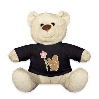 Squirrel, Animals, Animal, Symbol, Flower - Teddy Bear - black - Front