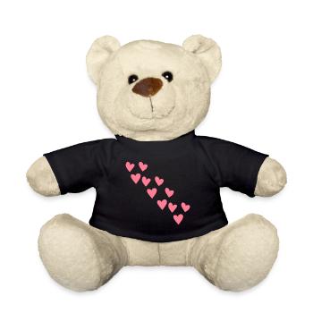 muster herzen rosa herz symbol liebe - Teddy - Schwarz - Vorne