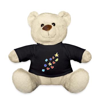 Shapes Icons Colorful Heart Star Circle Square Leaf - Teddy Bear - black - Front