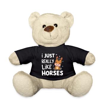 Horse Horse Riding Horse Riding Jumping - Teddy Bear - black - Front